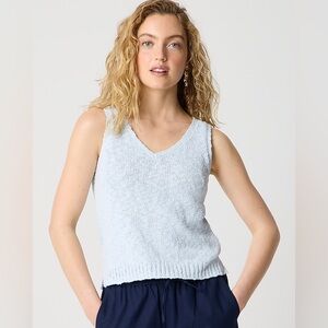NEW J. CREW V-Neck Beach Sweater-Tank- Gentle Sea (size L)